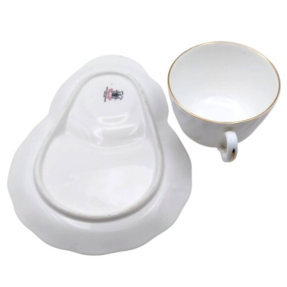 Vintage Royal Kent Staffordshire England Floral Porcelain Cup & Snack Tray Set - Picture 7 of 8